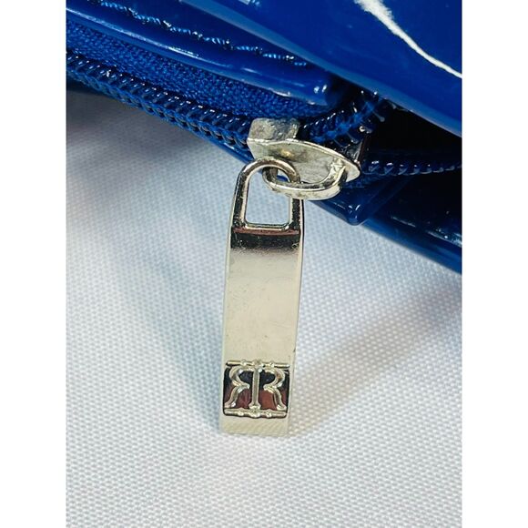 Robin Ruth Phuket Logo Tote Bag Blue Pink Patent Handle Shopper MOD - Picture 9 of 14